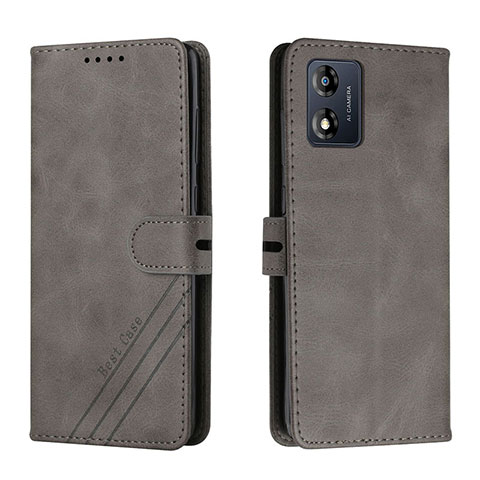 Funda de Cuero Cartera con Soporte Carcasa H02X para Motorola Moto E13 Gris