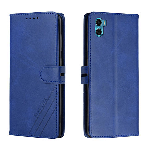 Funda de Cuero Cartera con Soporte Carcasa H02X para Motorola Moto E32 India Azul