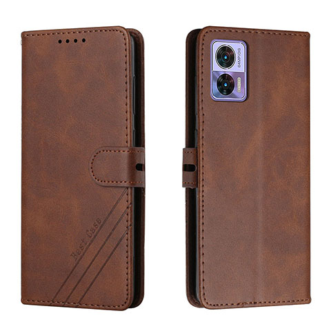 Funda de Cuero Cartera con Soporte Carcasa H02X para Motorola Moto Edge 30 Lite 5G Marron