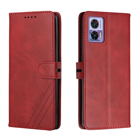 Funda de Cuero Cartera con Soporte Carcasa H02X para Motorola Moto Edge 30 Lite 5G Rojo