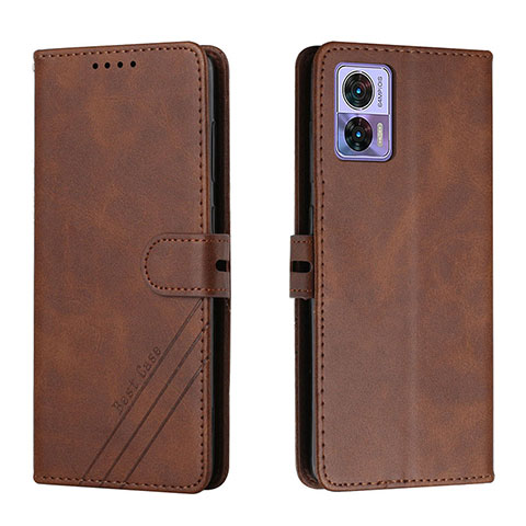 Funda de Cuero Cartera con Soporte Carcasa H02X para Motorola Moto Edge 30 Neo 5G Marron