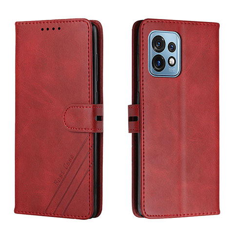 Funda de Cuero Cartera con Soporte Carcasa H02X para Motorola Moto Edge 40 Pro 5G Rojo