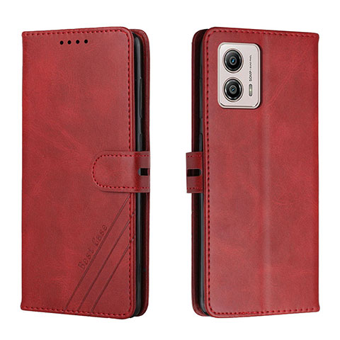 Funda de Cuero Cartera con Soporte Carcasa H02X para Motorola Moto G53 5G Rojo