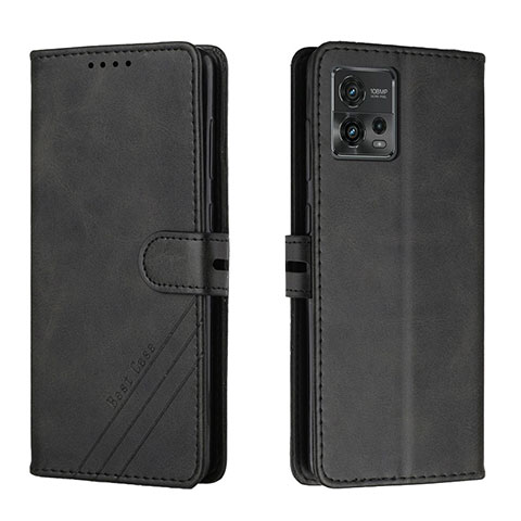 Funda de Cuero Cartera con Soporte Carcasa H02X para Motorola Moto G72 Negro