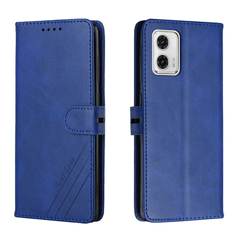 Funda de Cuero Cartera con Soporte Carcasa H02X para Motorola Moto G73 5G Azul