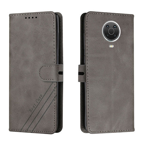 Funda de Cuero Cartera con Soporte Carcasa H02X para Nokia G10 Gris