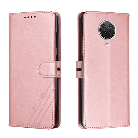 Funda de Cuero Cartera con Soporte Carcasa H02X para Nokia G30 Oro Rosa