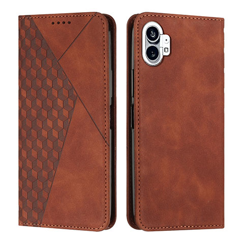 Funda de Cuero Cartera con Soporte Carcasa H02X para Nothing Phone 1 Marron