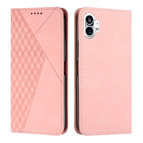 Funda de Cuero Cartera con Soporte Carcasa H02X para Nothing Phone 1 Oro Rosa