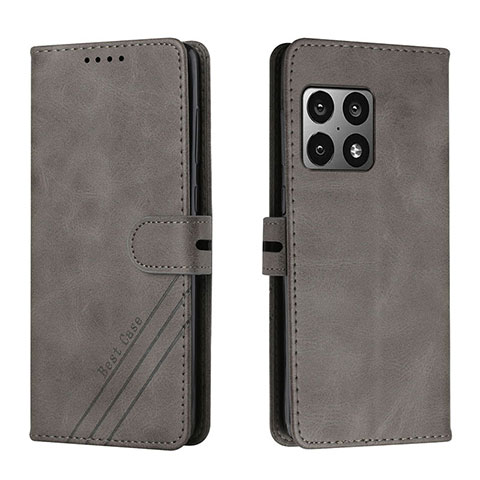 Funda de Cuero Cartera con Soporte Carcasa H02X para OnePlus 10 Pro 5G Gris