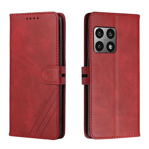 Funda de Cuero Cartera con Soporte Carcasa H02X para OnePlus 10 Pro 5G Rojo