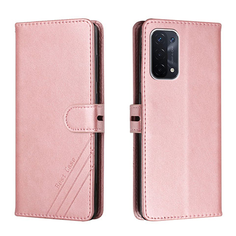 Funda de Cuero Cartera con Soporte Carcasa H02X para OnePlus Nord N200 5G Oro Rosa