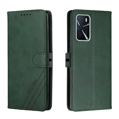 Funda de Cuero Cartera con Soporte Carcasa H02X para Oppo A53s 5G Verde