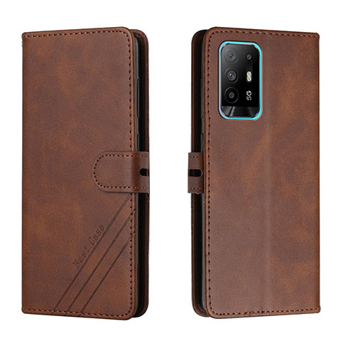 Funda de Cuero Cartera con Soporte Carcasa H02X para Oppo A94 5G Marron