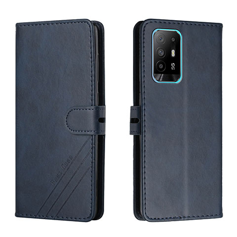 Funda de Cuero Cartera con Soporte Carcasa H02X para Oppo A95 5G Azul