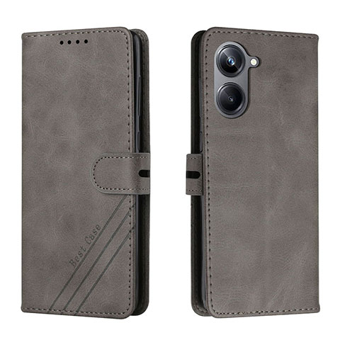 Funda de Cuero Cartera con Soporte Carcasa H02X para Realme 10 Pro 5G Gris