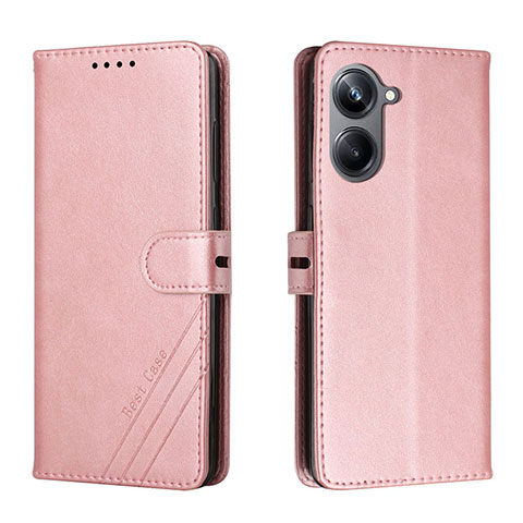 Funda de Cuero Cartera con Soporte Carcasa H02X para Realme 10 Pro 5G Oro Rosa