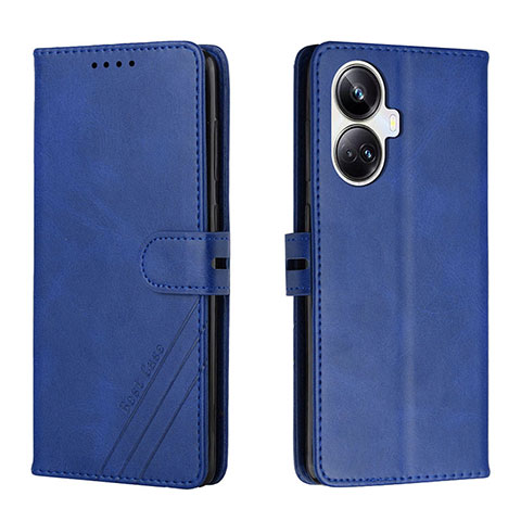 Funda de Cuero Cartera con Soporte Carcasa H02X para Realme 10 Pro+ Plus 5G Azul