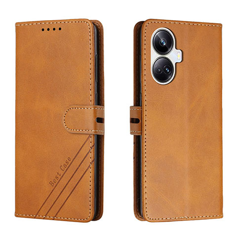 Funda de Cuero Cartera con Soporte Carcasa H02X para Realme 10 Pro+ Plus 5G Marron Claro