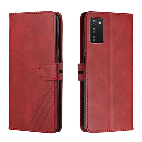 Funda de Cuero Cartera con Soporte Carcasa H02X para Samsung Galaxy A02s Rojo