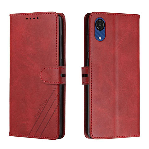 Funda de Cuero Cartera con Soporte Carcasa H02X para Samsung Galaxy A03 Core Rojo