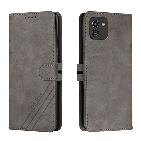 Funda de Cuero Cartera con Soporte Carcasa H02X para Samsung Galaxy A03 Gris