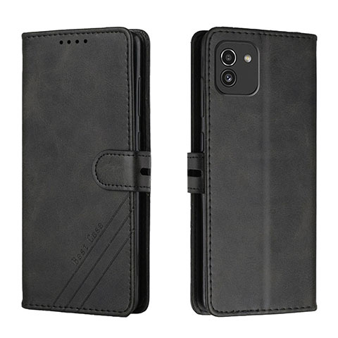 Funda de Cuero Cartera con Soporte Carcasa H02X para Samsung Galaxy A03 Negro