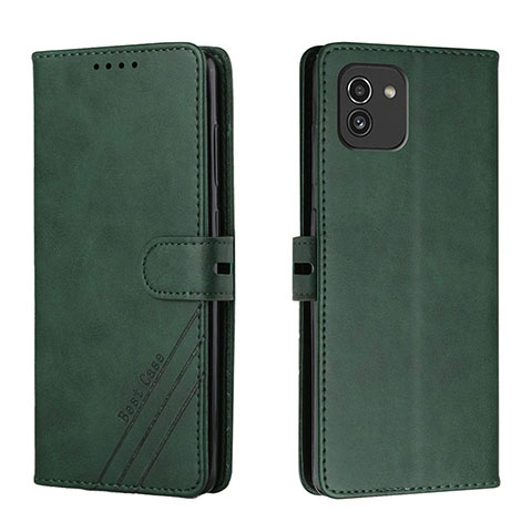 Funda de Cuero Cartera con Soporte Carcasa H02X para Samsung Galaxy A03 Verde