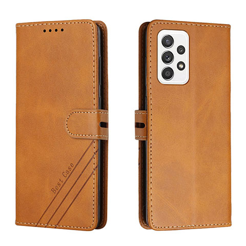 Funda de Cuero Cartera con Soporte Carcasa H02X para Samsung Galaxy A53 5G Marron Claro