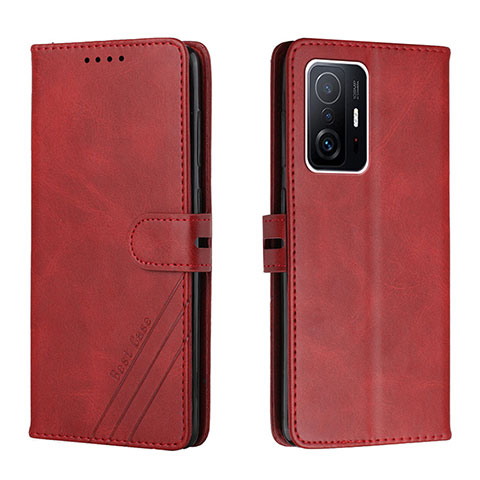 Funda de Cuero Cartera con Soporte Carcasa H02X para Xiaomi Mi 11T 5G Rojo