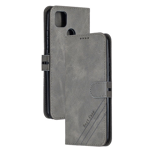 Funda de Cuero Cartera con Soporte Carcasa H02X para Xiaomi POCO C3 Gris