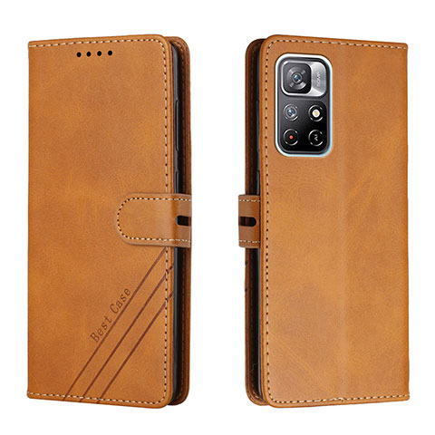 Funda de Cuero Cartera con Soporte Carcasa H02X para Xiaomi Poco M4 Pro 5G Marron Claro