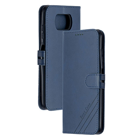 Funda de Cuero Cartera con Soporte Carcasa H02X para Xiaomi Poco X3 Pro Azul