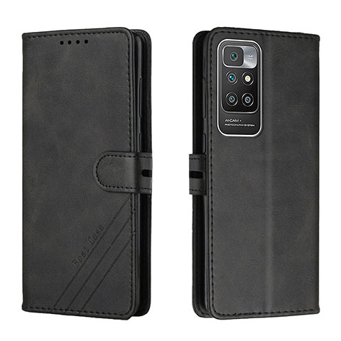 Funda de Cuero Cartera con Soporte Carcasa H02X para Xiaomi Redmi 10 4G Negro