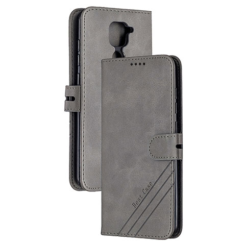 Funda de Cuero Cartera con Soporte Carcasa H02X para Xiaomi Redmi 10X 4G Gris