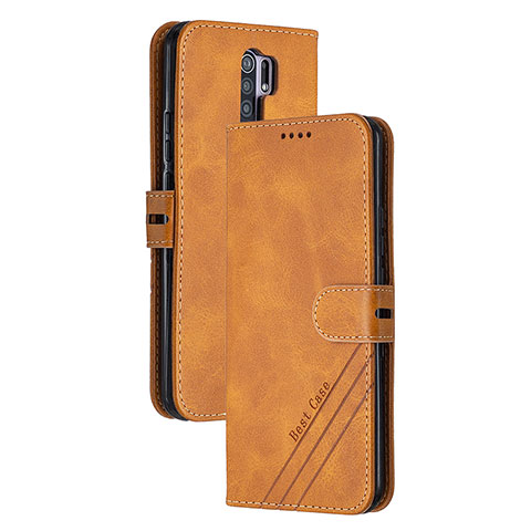 Funda de Cuero Cartera con Soporte Carcasa H02X para Xiaomi Redmi 9 Marron Claro