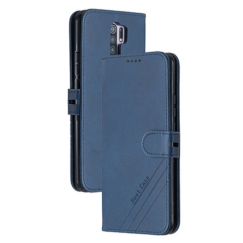 Funda de Cuero Cartera con Soporte Carcasa H02X para Xiaomi Redmi 9 Prime India Azul