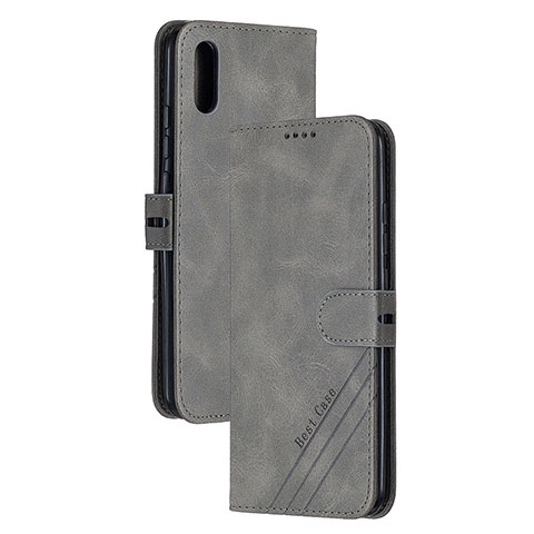 Funda de Cuero Cartera con Soporte Carcasa H02X para Xiaomi Redmi 9AT Gris