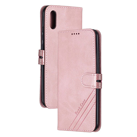 Funda de Cuero Cartera con Soporte Carcasa H02X para Xiaomi Redmi 9i Oro Rosa