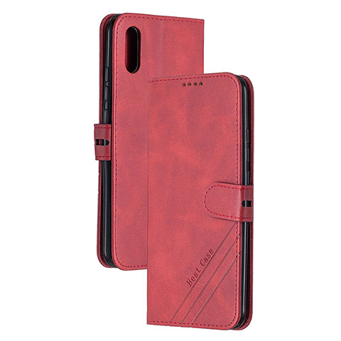 Funda de Cuero Cartera con Soporte Carcasa H02X para Xiaomi Redmi 9i Rojo