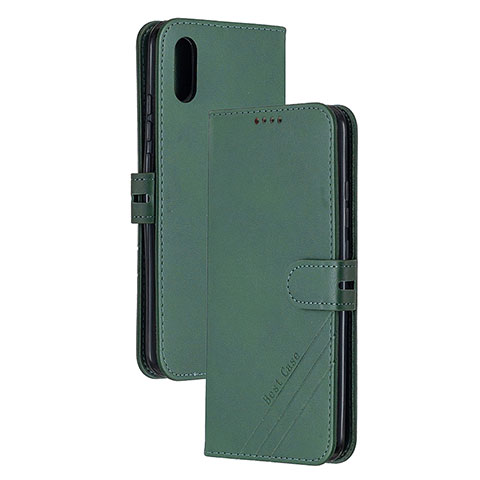 Funda de Cuero Cartera con Soporte Carcasa H02X para Xiaomi Redmi 9i Verde