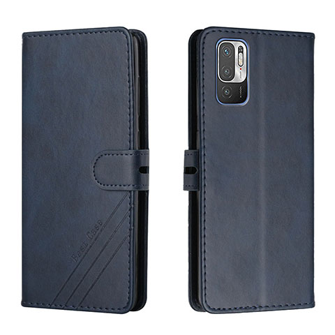 Funda de Cuero Cartera con Soporte Carcasa H02X para Xiaomi Redmi Note 10 5G Azul