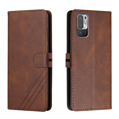 Funda de Cuero Cartera con Soporte Carcasa H02X para Xiaomi Redmi Note 10 5G Marron