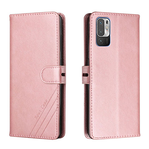 Funda de Cuero Cartera con Soporte Carcasa H02X para Xiaomi Redmi Note 10 5G Oro Rosa