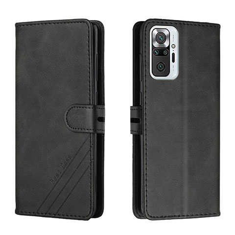 Funda de Cuero Cartera con Soporte Carcasa H02X para Xiaomi Redmi Note 10 Pro 4G Negro