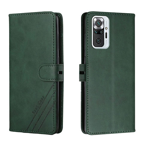 Funda de Cuero Cartera con Soporte Carcasa H02X para Xiaomi Redmi Note 10 Pro 4G Verde