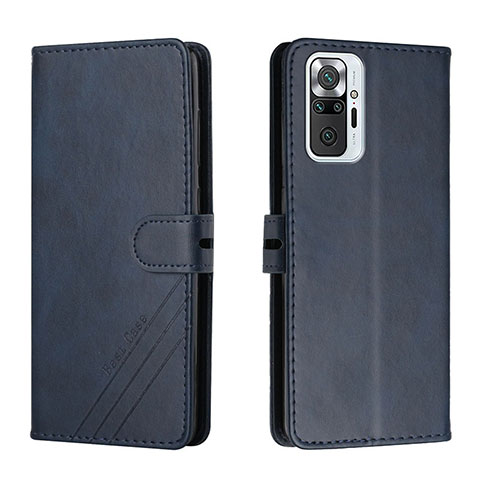 Funda de Cuero Cartera con Soporte Carcasa H02X para Xiaomi Redmi Note 10 Pro Max Azul