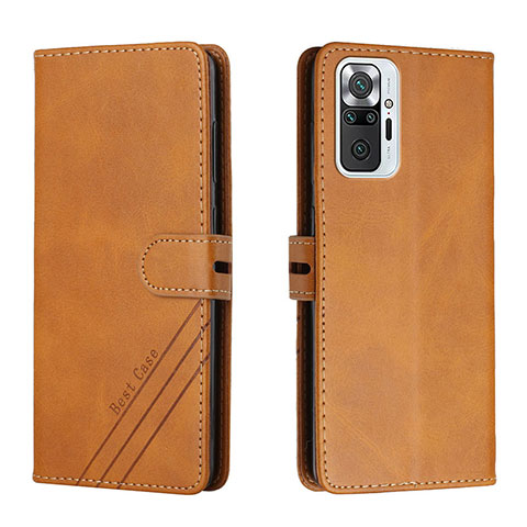 Funda de Cuero Cartera con Soporte Carcasa H02X para Xiaomi Redmi Note 10 Pro Max Marron Claro