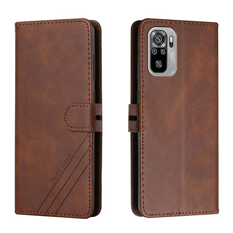 Funda de Cuero Cartera con Soporte Carcasa H02X para Xiaomi Redmi Note 10S 4G Marron