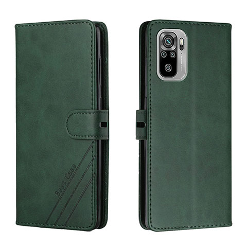 Funda de Cuero Cartera con Soporte Carcasa H02X para Xiaomi Redmi Note 10S 4G Verde